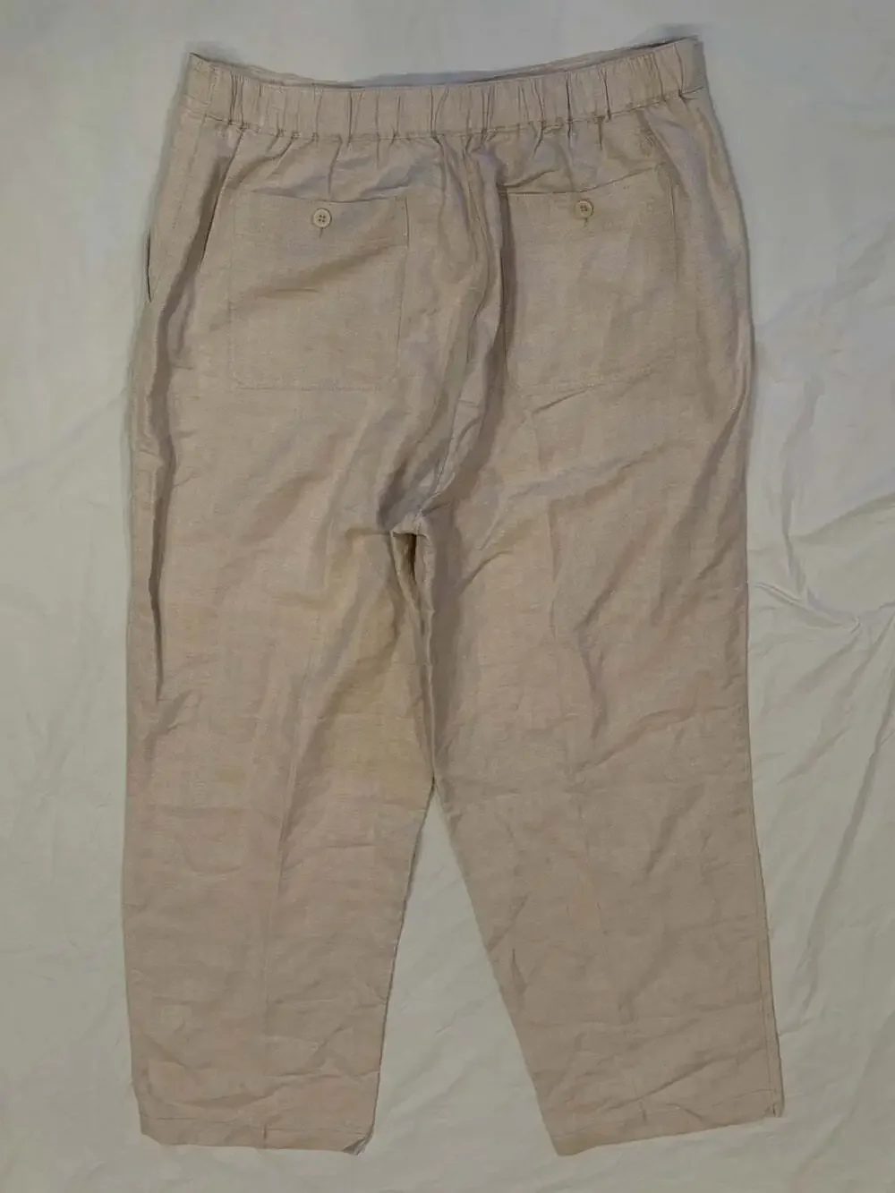 Cubavera Tan Pants Men's Large(36/38) Tan Linen Blend Loose